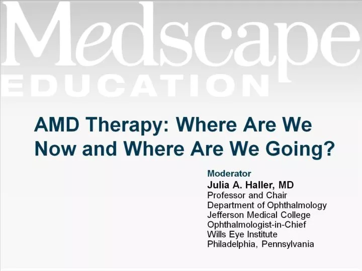 amd therapy where are we now and where are we going