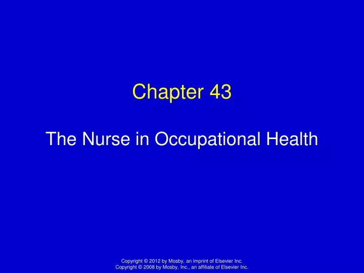 chapter 43 the nurse in occupational health