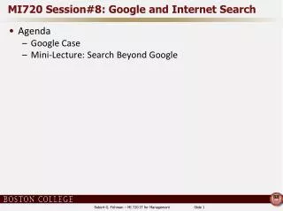 MI720 Session#8: Google and Internet Search