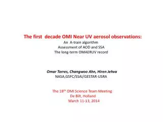The first decade OMI Near UV aerosol observations: