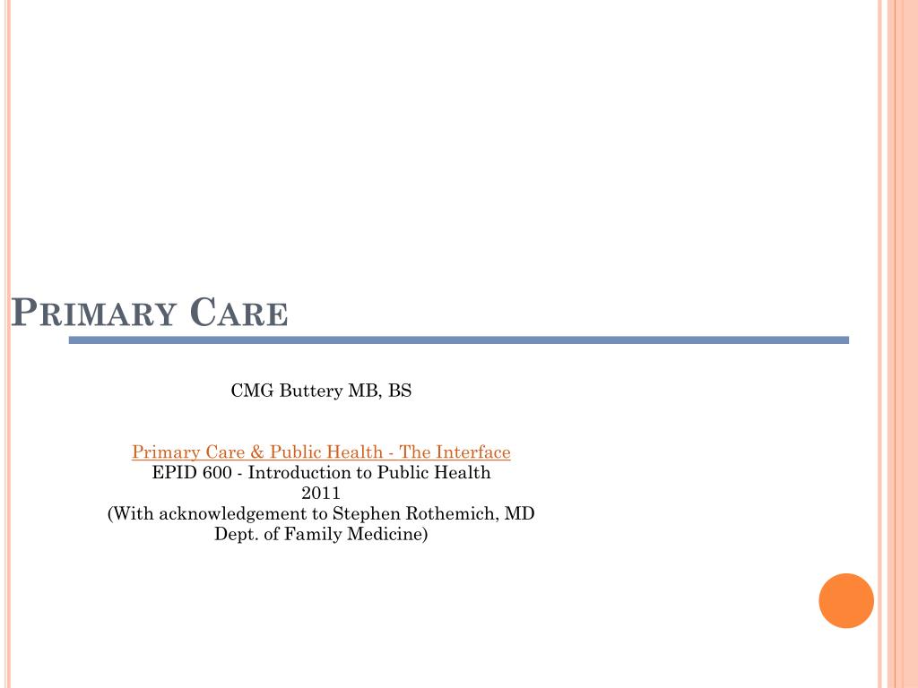 PPT - Primary Care PowerPoint Presentation, free download - ID:5434703