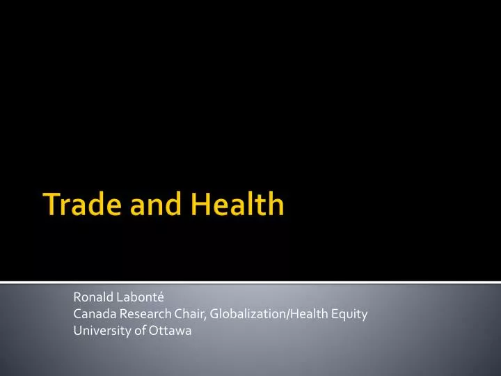 ronald labont canada research chair globalization health equity university of ottawa