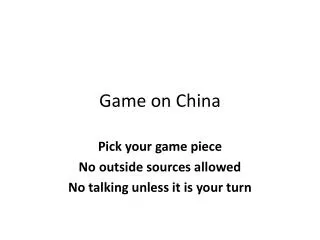 Game on China