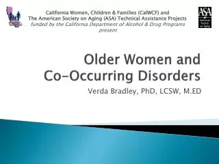 Older Women and Co-Occurring Disorders