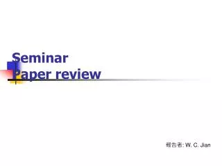 Seminar Paper review