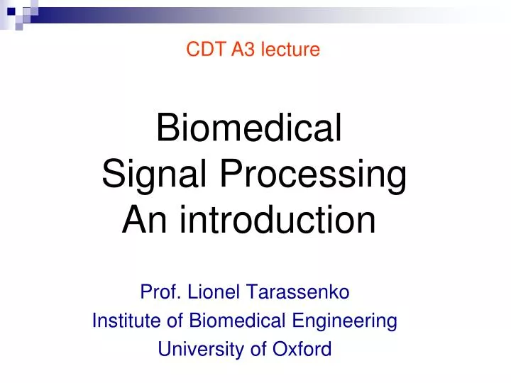 biomedical signal processing an introduction