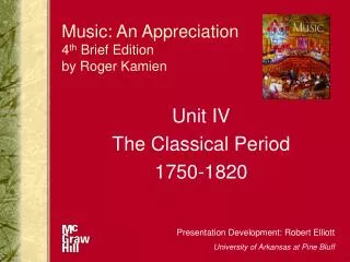 Music: An Appreciation 4 th Brief Edition by Roger Kamien