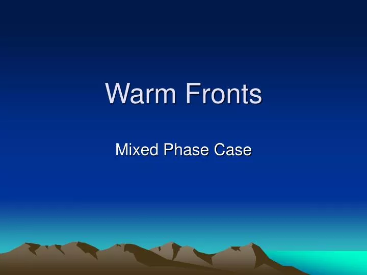 warm fronts
