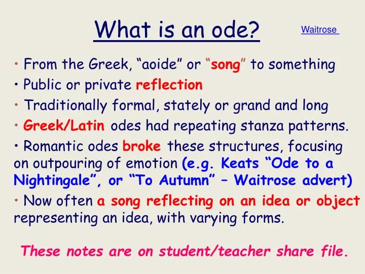 what is an ode