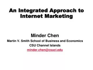 An Integrated Approach to Internet Marketing