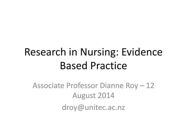 research in nursing evidence based practice