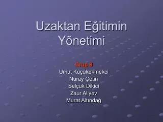 uzaktan e itimin y netimi