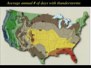 Average annual # of days with thunderstorms
