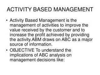 PPT - ACTIVITY-BASED MANAGEMENT PowerPoint Presentation, Free Download ...