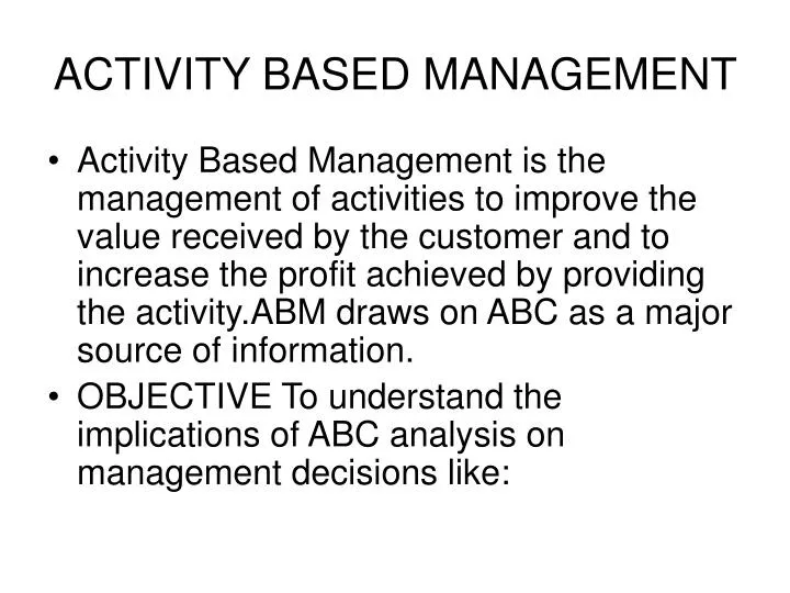 activity based management