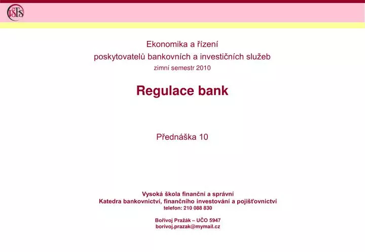 regulace bank