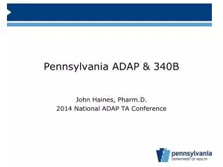 Pennsylvania ADAP &amp; 340B