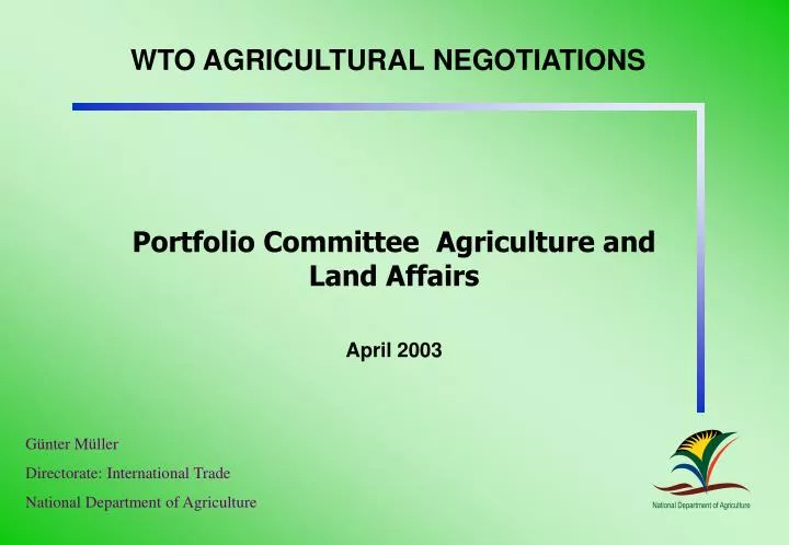 wto agricultural negotiations