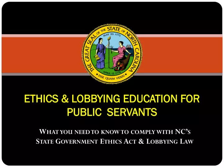 ethics lobbying education for public servants