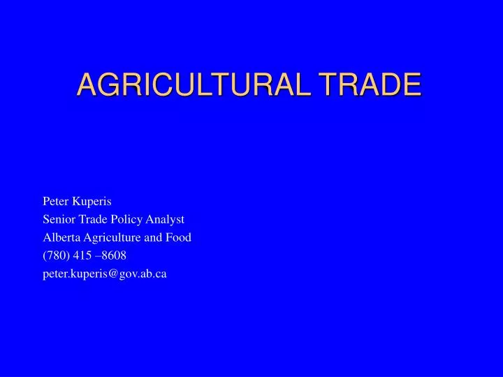 agricultural trade