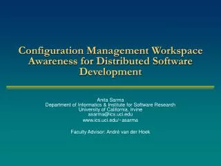 Configuration Management Workspace Awareness for Distributed Software Development