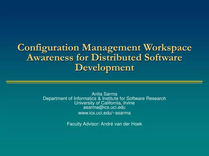 configuration management workspace awareness for distributed software development