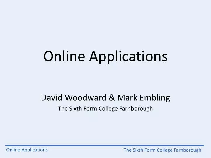 online applications