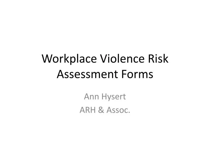 workplace violence risk assessment forms