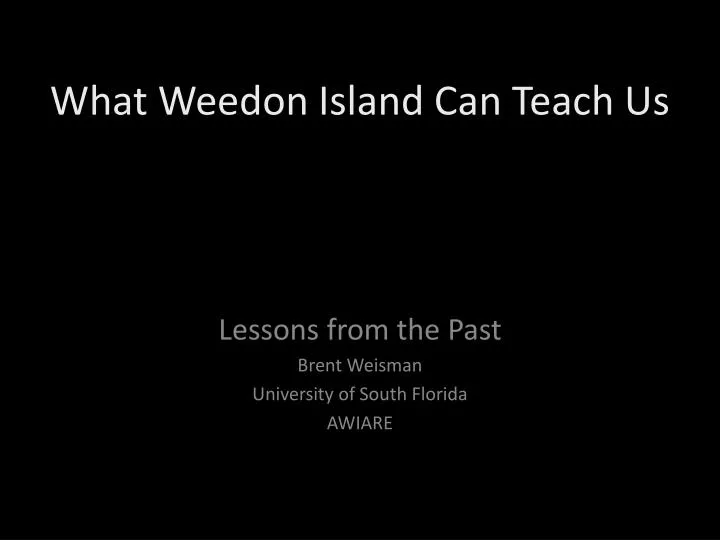 what weedon island can teach us