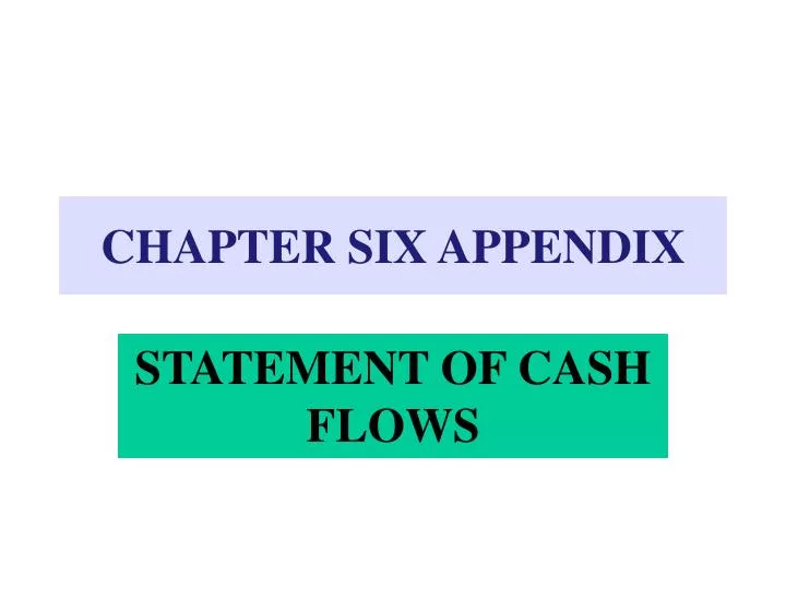 chapter six appendix