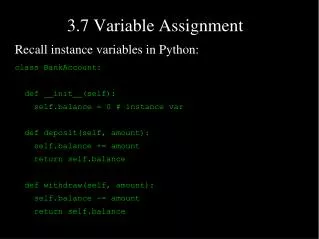 3.7 Variable Assignment