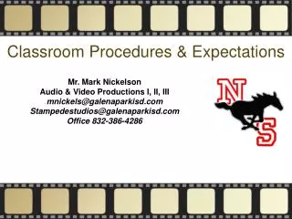 Classroom Procedures &amp; Expectations