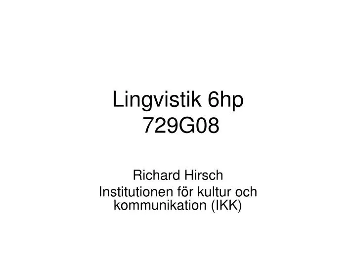 lingvistik 6hp 729g08