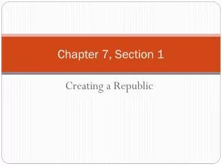 Chapter 7, Section 1