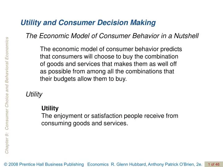 utility and consumer decision making