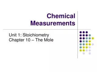 Chemical Measurements