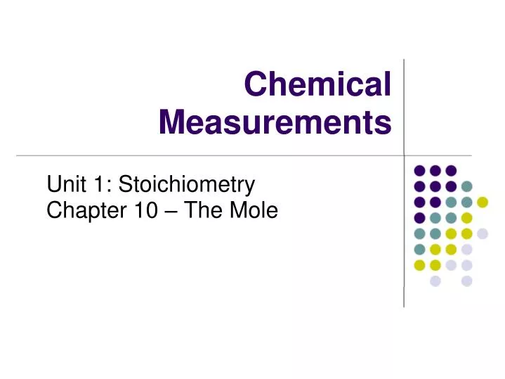 chemical measurements