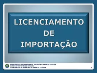 licenciamento de importa o