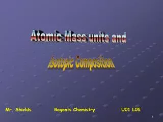 Atomic Mass units and