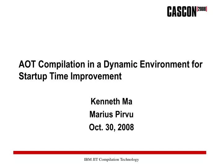 aot compilation in a dynamic environment for startup time improvement