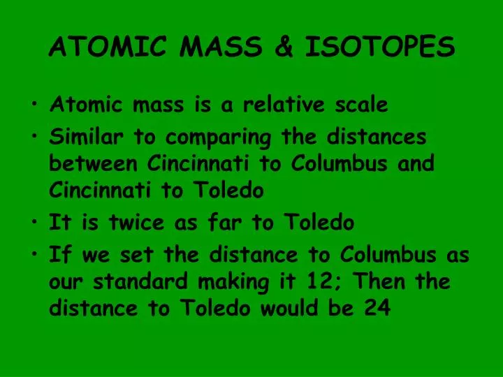 atomic mass isotopes