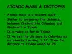 ATOMIC MASS &amp; ISOTOPES - slide 1