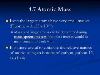 4.7 Atomic Mass