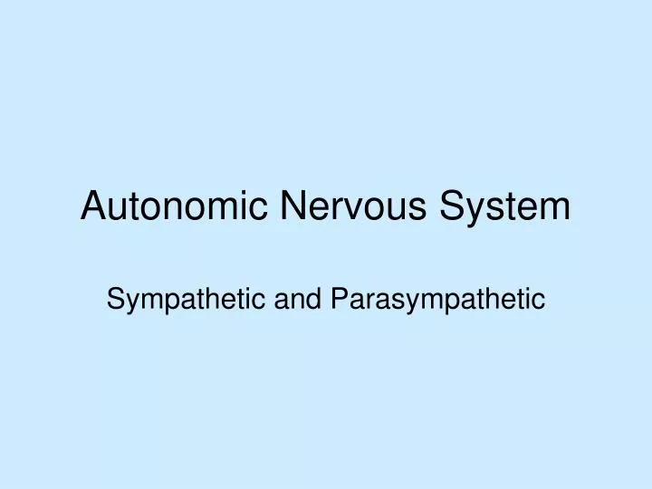 autonomic nervous system