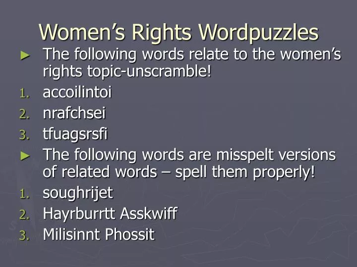women s rights wordpuzzles