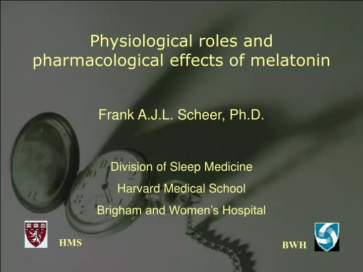 physiological roles and pharmacological effects of melatonin