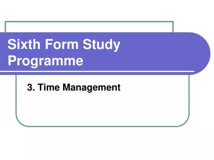 sixth form study programme