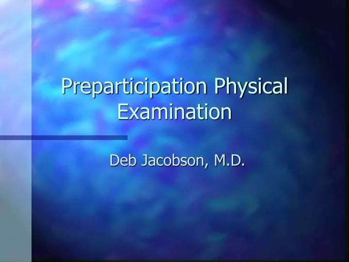 preparticipation physical examination