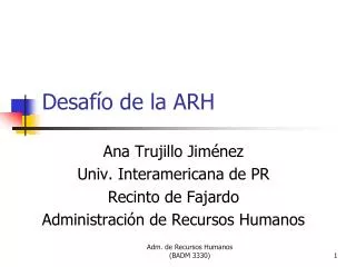 desaf o de la arh
