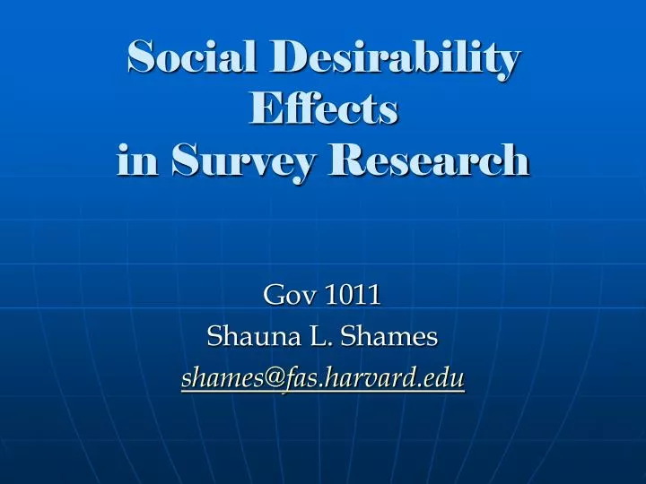 social desirability effects in survey research